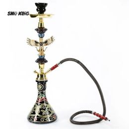 SMO Arab Eagle Hookah Shisha Set Glass Narguile Complete Kit with Single Hose Chicha Bowl Water Pipe for Smoking Accessories 240510