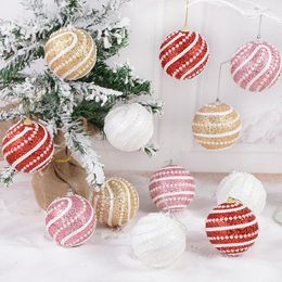 Party Decoration 8CM Christmas Hanging Balls Sequined Glitter Ball Xmas Tree Lightweight Foam Pendant Year Home Decor Navidad 2024