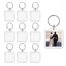 Party Favour 50 Sets 1.5Inch Square Custom Blank Po Keyring Clear Insert Keychains For DIY Picture Frames