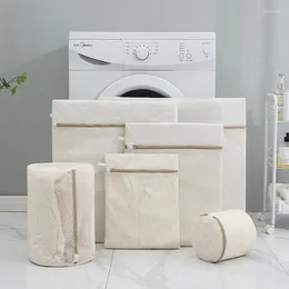 Laundry Bags 6 Pcs/set White Beige Honeycomb Mesh Wash Bag Set Dirty Clothes Underwear Bra For Washing Machine