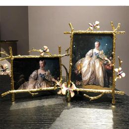 Frames Multi-size Gold For Pictures Family Portrait Classical Floral Dotted Picture Frame Tabletop Ornaments Vintage Home Decor