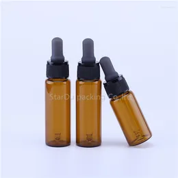 Storage Bottles 200pcs 15ml 20ml Amber Glass Pipette Bottle Essential Oil Portable Silicone Head Container Dropper Drop Travel