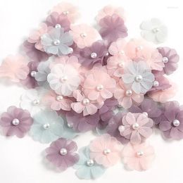 Decorative Flowers 30/50PCS Artificial Fake Silk DIY Bridal Clothing Crafts Decoration Home Wedding Cake Gifts Decor Accessories