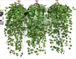 Artificial Ivy Foliage Green Leaves Fake Hanging Emalation Flower Vine Plant Rattan Wedding Party Garden Decor Wall Mounted Supply4757847
