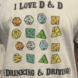 Men's T-Shirts I Love Drinking Driving Dice Funny Meme T-Shirts Women Short Slve Vintage Humour T Shirt Unisex Fashion Graphic Ts Tops T240510