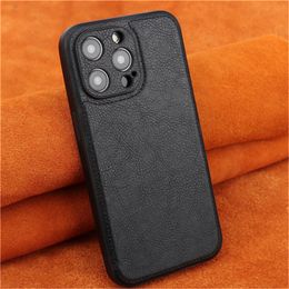Luxury Vintage Leather Vogue Phone Case for iPhone 15 14 13 12 11 Pro Max XR XS Durable Sturdy Business Full Protective Soft Bumper Solid Color Back Cover Shockproof
