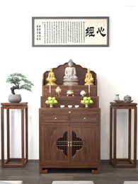 Decorative Plates Solid Wood Tibetan Altar Three-Layer Buddha Shrine Household Incense Burner Table Buddhist Hall Worship Niche