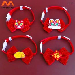 Dog Apparel Pet Collar Cute Christmas Holiday Year Decoration Adjustable Neck Strap Atmosphere Bow Tie Cat Accessories