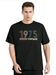 Men's T Shirts Vintage 1975 T-Shirt Cotton Men Shirt Boy Black Top Funny TShirt Hip Hop Tees Tops Clothing