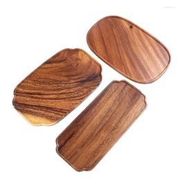Tea Trays Wholesale 3 Cps/lot Walnut Solid Wood Teaware Japanese Tatami Tray Afternoon Household Snack Set