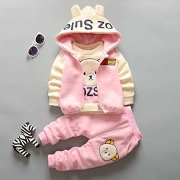 Kleidung Sets Childrens Clothing Girl Frühling Herbst Herbst 3 Stück Set Baby Kleidung 0-3 Jahre alte Kinderkleidung Kleidung Boy Winter Plüsch Set Baby Kleidung 2405