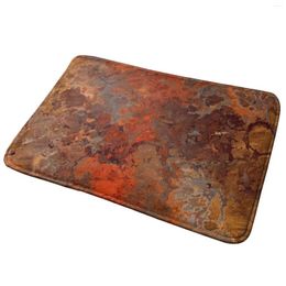 Carpets Gold And Rust Entrance Door Mat Bath Rug Copper Abstract Metal Pour Painting Anti-Slip Bedroom Kitchen Foot