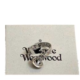 Brand Westwoods Saturn Ring for Women Japan and South Korea Unique Design Sense of Index Finger Fashionable Personalized Planet Black Diamond Open Nail DR77