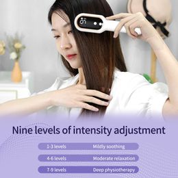 Level 9 electric massage comb blue red light scalp massager wireless infrared massage comb spray hair growth care 240429