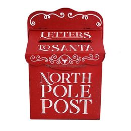 Garden Decorations Outdoor Metal Mailbox Christmas Leaving Mes Post Box Wall Mounted Farmhouse Design North Pole 231124 Drop Delivery Dhpfd