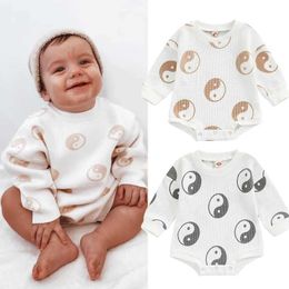 Rompers 2022-07-06 Lioraitiin 0-24M Baby Boys and Girls Tight Fit 8-Diagram Printed Round Neck Long Sleeve jumpsuit 3 StyleL2405