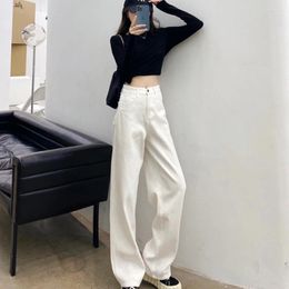 Women's Jeans Streetwear Vintage High Waist White Pants For Women Y2k Denim Trousers Clothes Mom Pantalon Pour Femme Mujer Vaqueros