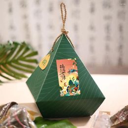 Gift Wrap Cute Dragon Boat Festival Packing Bags Antique Triangle Design Zongzi Box Paper Reused Chinese Style