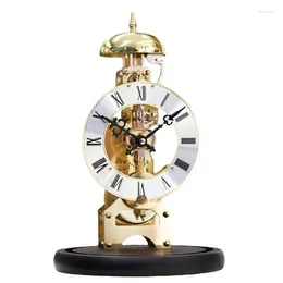 Table Clocks Retro Mechanical Aesthetic Metal Desk Rotary Gear Large Living Room Office Vintage Decoration Home