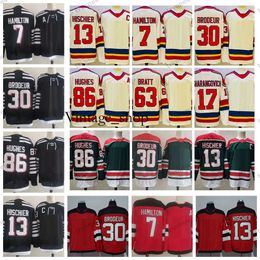 Vin 2022 Reverse Retro 2.0 Hockey Jerseys 86 Jack Hughes 13 Nico Hischier 30 Martin Brodeur 7 Dougie Hamilton Red 63 Jesper Bratt 17 Yegor