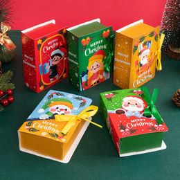 Gift Wrap 20pcs Marry Christmas Box Kraft Paper Books Candy Packaging Santa Claus Kids Child Holiday Happy Year Party Favours