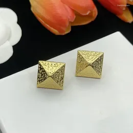 Stud Earrings Gold Plated Women Fashion Designer With Logo