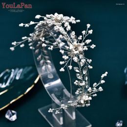 Hair Clips TOPQUEEN Exquisite Wedding Rhinestone Hairband Bridal Dress Flower Vine Handmade Woman Jewellery Accessories HP602