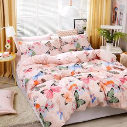 Bedding Sets Butterfly Pattern Kids Bed Cover Set Cartoon Duvet Adult Children Quilt Pillowcases Comforter Home Decor