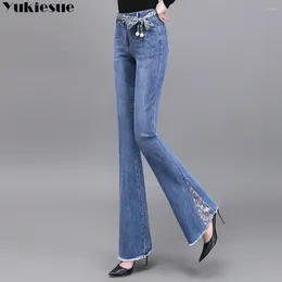 Women's Jeans Autumn Fashion Wide Leg Pants Sexy Streetwear Flared Jean For Women High Waist Stretch Skinny Slim Fit Denim Trousers Female