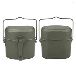 Dinnerware Portable Camping Mess Kit: Aluminium Alloy Lunch Box For Survival Cooking