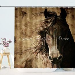 Shower Curtains Vintage Wilderness Horse