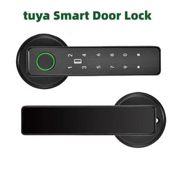 Tuya APP Remote Control Wifi Electronic Smart Door Lock With Biometric Camera Fingerprint Smart Card Password Key Unlock 240422