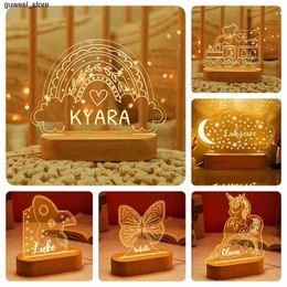 Night Lights Customised Baby USB Night Light Personalised Childrens Name Light Kindergarten Neonatal Bedroom Home Decoration Birthday Gift S240513