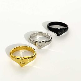 Brand Westwoods Love Ring for Women Light Luxury Heart shaped High end Simple and Layered Instagram Open Nail