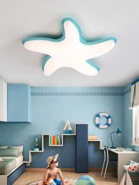 Ceiling Lights Simple Modern Colourful Starfish Styling Design Lamp Study Bedroom Children's Room Decor LED Dimming Lighting Fixtures