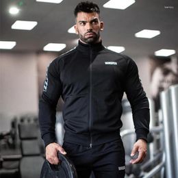 Men's Hoodies Men Jacket Cotton Embroidered Cardigan Zip Sportswear Sports Fitness Clothes Jogger Gym Running Training Bodybuilding
