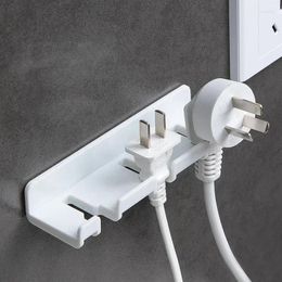 Hooks Wall Storage Hook Power Plug Socket Holder Home Wire Plugs Adhesive Hanger Office Racks Bathroom