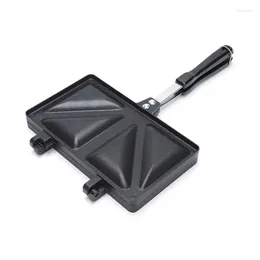 Baking Moulds Portable Grill Tray For Outdoor BBQs Picnics Nonstick Double Sided Skillets Breakfast Pancake Sandwich Pan