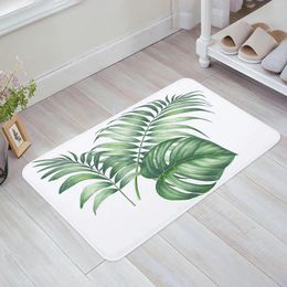 Carpets Tropical Palm Leaves Watercolour Plant White Carpet Living Room Area Rug Floor Mat Hallway Doormat Bedroom Home Decoration