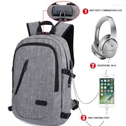 Backpack Summer Fashion Men Anti-theft Combination Lock School Bag For Girls External USB Port Travel Backpacks