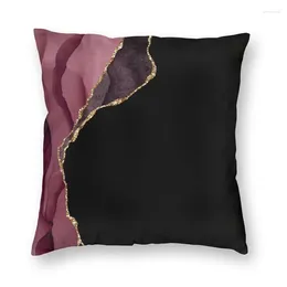 Pillow Nordic Marble Stone Gem Luxury Throw Cover Decoracion Salon Case Burgundy Gold Agate Texture Sofa