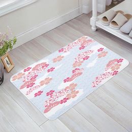 Carpets Japan Cherry Blossoms Flower Floor Mat Entrance Door Living Room Kitchen Rug Non-Slip Carpet Bathroom Doormat Home Decor