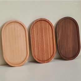 Tea Trays Natural Wooden Tray Square Oval Solid Wood Dining Plate Cake Dessert Snacks Food Container Coffee Kitchen Home Decor