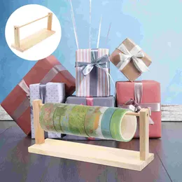 Gift Wrap Thread Spools Rack Bobbin Small Stand Ribbon Holder Wood Organiser Electric Wire