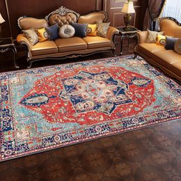 Retro Persian Living Room Carpet Ethnic Style Tea Table Sofa Cover Home Large Area Full of Bedroom Bedside Blanket 240424