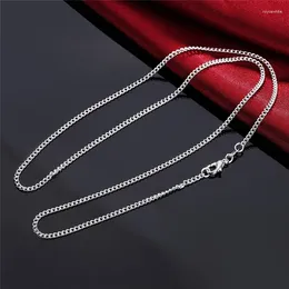 Chains 40-75cm Wholesale 925 Sterling Silver Necklace 2MM String Chain Wedding For Women Men High Quality Jewelrys Gifts