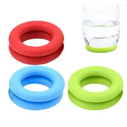 Table Mats 6pcs Silicone Ring Shape Coasters Heat Resistant Kitchen Counter Pot Holders Multifunctional Decoration For Plates Cups