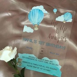 Party Supplies 10pcs Custom Transparent Acrylic Quinceanera Invitation Baptism Invite For Decorated Gift Favor