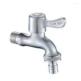 Bathroom Sink Faucets 1pc 304 Stainless Steel Bibcock 3/4' Mouth Washing Machine Faucet Mounting Thread DN15 Quick Open Tap Wall Mount