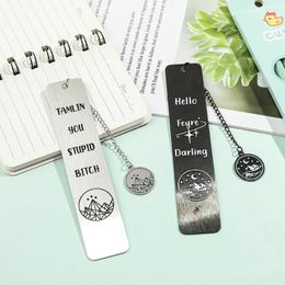 Double Sided Engraved Bookmark Moon Stars Metal Bookmarks Collect Gifts For Kids Stationery Book Lovers Reading Markers